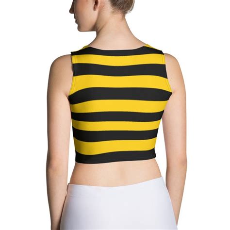 Bumble Bee Crop Top Yellow Black Stripes Striped Animal Print Etsy