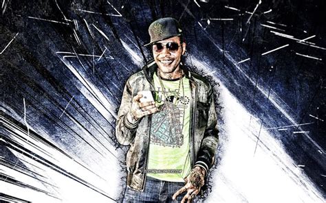 Download Wallpapers 4k Vybz Kartel Grunge Art Jamaican Singer Music