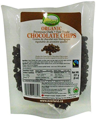 Everland Organic Dark Fair Trade Chocolate Chips 227gm E