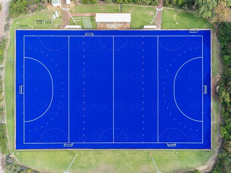 Aerial Views Of Hardcourt Field Hockey Field By Stocksy Contributor