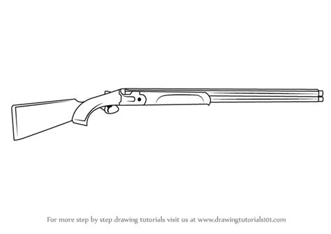 How To Draw A Double Barrel Shotgun