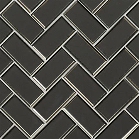 Metallic Gray Herringbone 8mm Backsplash tile