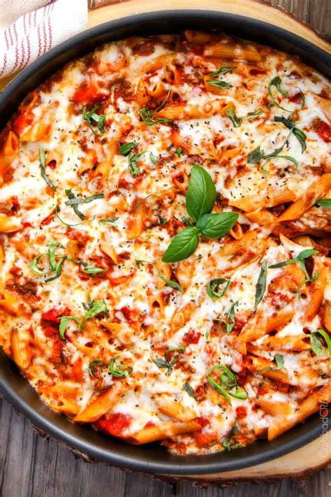 One Skillet Cheesy Penne With Meat Sauce