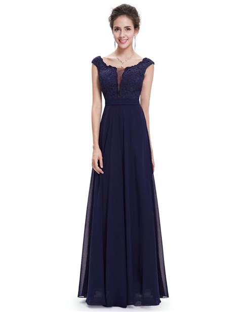 Sexy Navy Blue Cap Sleeve Prom Dresses Floor Length Custom Made Formal Evening Gowns 2017 On Luulla