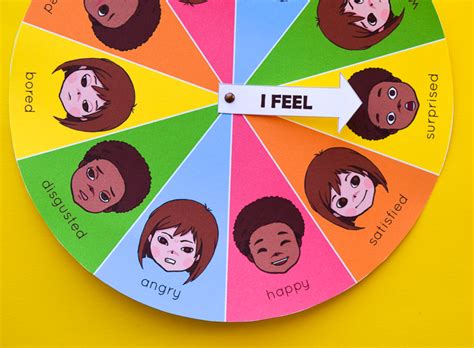 Emotions are not really colors, but feelings. Free Printable Mood & Emotion Wheel Chart for Children | Adventure in a Box