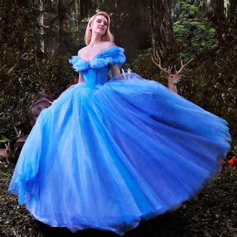 New Movie Cinderella Princess Dress Gorgeous Costume Cosplay