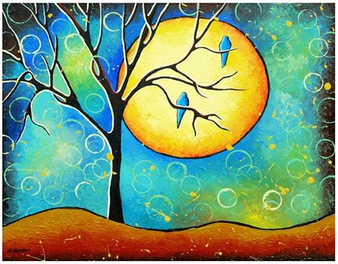 Blue Birds Painting Whimsical Tree Of Life Original Art Flickr
