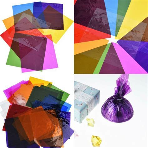 Cello Sheets Cellophane Wrap 8 X 8 Inch 8 Colors 104 Pieces For Light