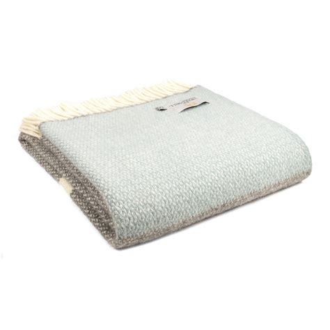 Illusion Panel Throw Blanket Tweedmill Wool Bed Throws White Motive