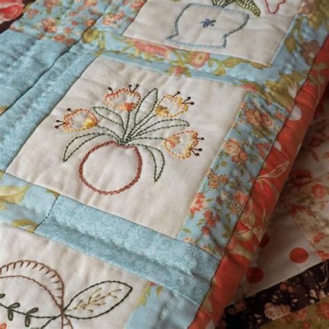 Hand Embroidery Block Of The Month Quilt Pattern Quilt Blocks Hand