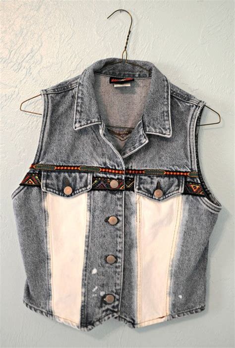 Denim Vest With Stitching By Miscefabulous On Etsy 3500 Denim Vest