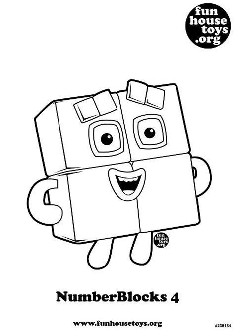 Numberblocks 4 Kids Printable Coloring Pages Coloring Pages