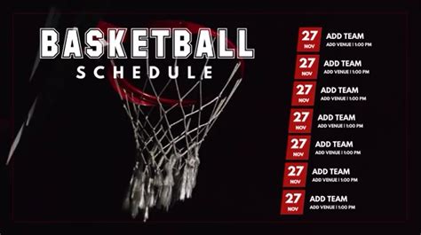 Basketball Schedule Template Postermywall
