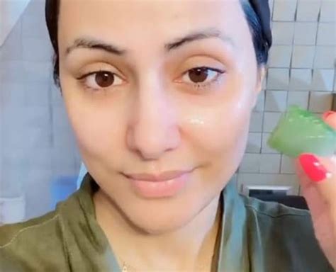 Hina Khan Young Glowing Skin Secret Aloe Vera Cubes To Tighten Skin