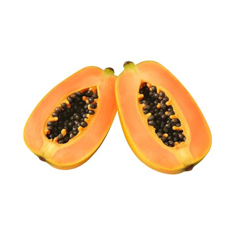 Top View Slices Of Sweet Papaya Isolated On Transparent Background Ai