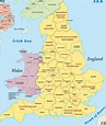 Mapa da Inglaterra e Regiões da Inglaterra - Europa Destinos