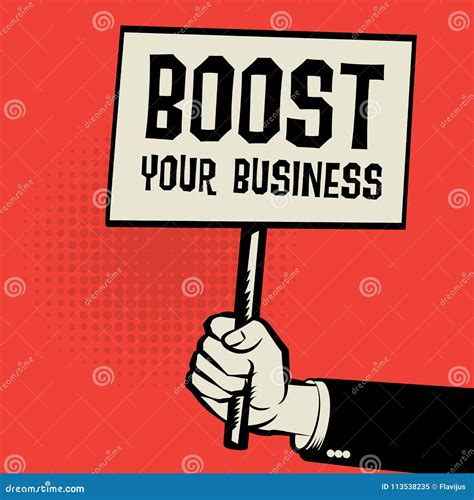 Poster in Hand, Business Concept with Text Boost Your Business Stock