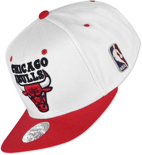 Mitchell And Ness Nba Bbb Snapback Chicago Bulls Cap White Red