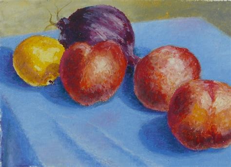Items Similar To Fruit Still Life Painting In Oil Pastel On Etsy