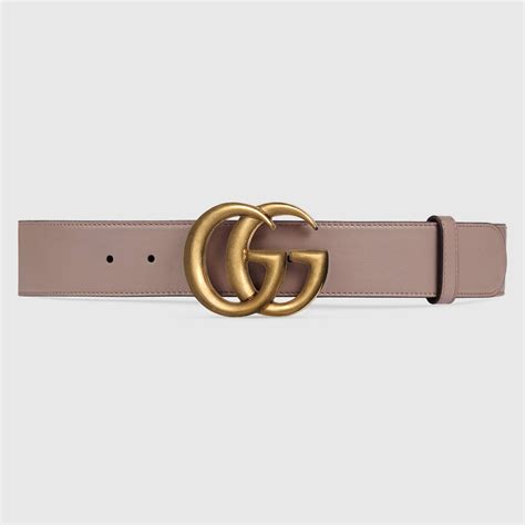 Leather Belt With Double G Buckle Gucci Womens Casual 400593ap00t5729