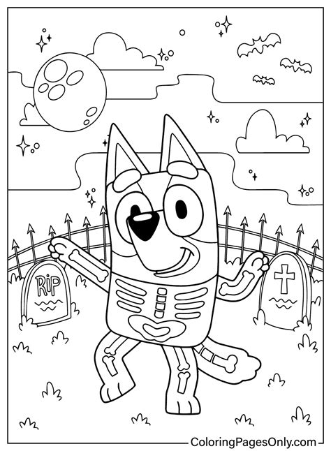 Bluey Halloween Coloring Page Free Printable Coloring Pages