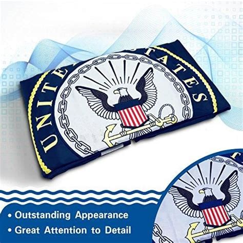 Us Navy Emblem Flag 210d Embroidered Polyester 3x5 Ft Double Sided