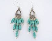 Items Similar To Chandelier Turquoise Earrings On Etsy
