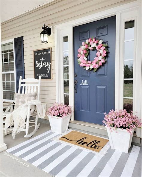 Pink Tulips Made To Order In 2021 Spring Porch Decor Front Porch