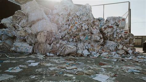 Recycling Paper Waste Huge Bales Of Paper Stock Footage Sbv