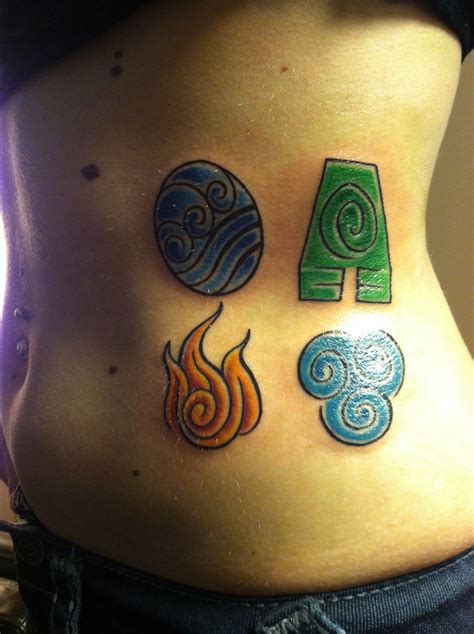 Avatar The Last Airbender Four Elements Tattoo Four Elements Tattoo