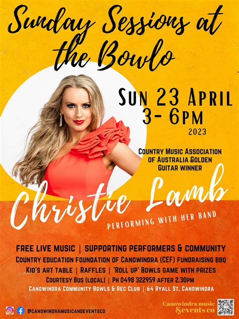 Country Music Sensation Christie Lamb At Canowindras Sunday Sessions