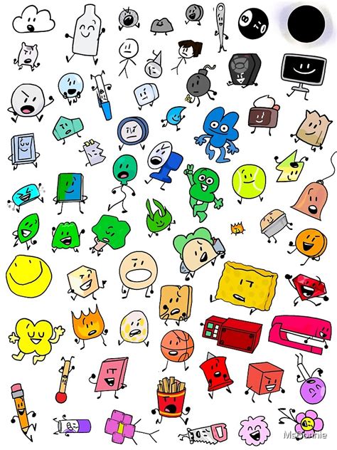 Póster Bfdi Todos Los Caracteres Transparente De Msbonnie Redbubble