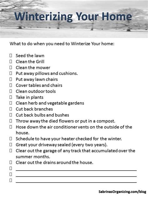 Winterizing Your Home Checklist With The Words What To Do When You Need To Winterize Your Home