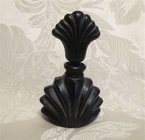 Art Deco Perfume Bottle Black Satin Glass Vanity Accessory Perfume Bottle Design Perfume