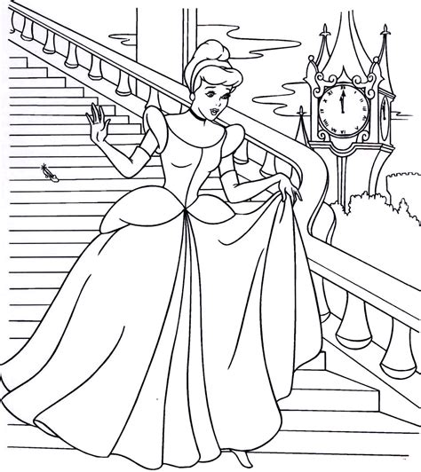 Deseneaza fise de colorat cu printesele disney aurora prince phillip sleeping beauty disney coloring page. Plansa de colorat cu Cenusareasa pierzand pantoful