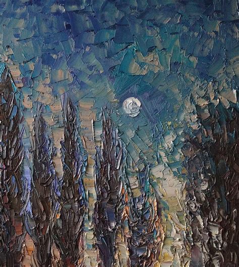 Buy White Moon Painting By Simonas Gutauskas