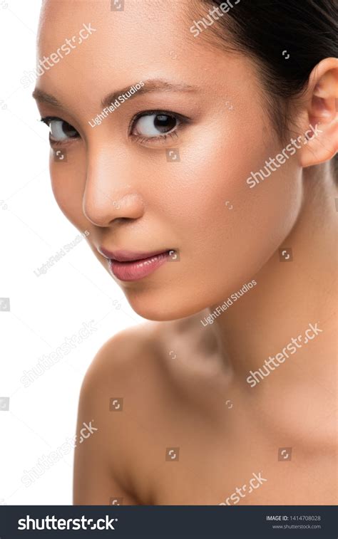 Attractive Naked Asian Woman Perfect Skin Stock Photo