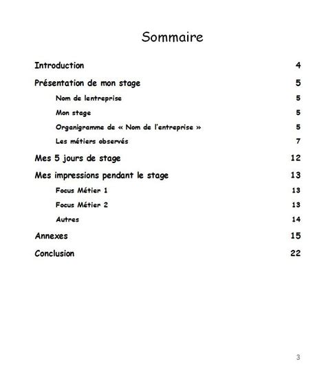 Exemple De Rapport De Stage 3eme En Creche Jermanmexi