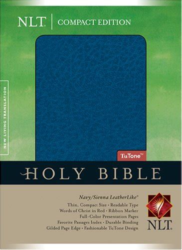Amazon Holy Bible Nlt Compact Edition Tutone Siennanavy Tyndale
