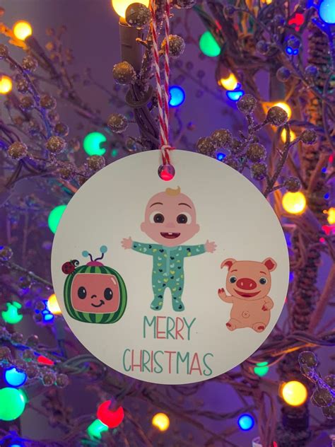 Cocomelon Jj Merry Christmasname Ornament Etsy