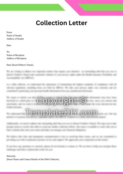 Hipaa Violation Debt Collection Letter Sample In Pdf And Word