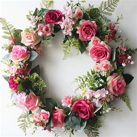 Artificial Rose Flower Wreaths Garland Decorative Wreaths Romantic