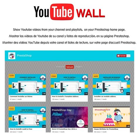 Youtube Wall - PrestaShop Addons