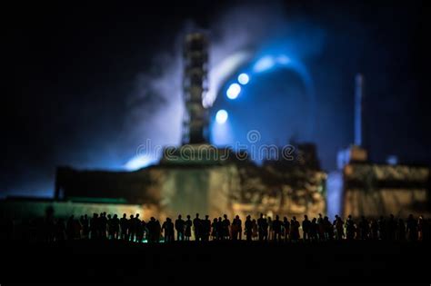 Creative Artwork Decoration Chernobyl Nuclear Power Plant At Night