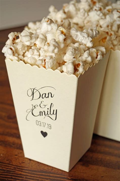 Wedding Favor Popcorn Box Wedding Popcorn Box Personalized Etsy