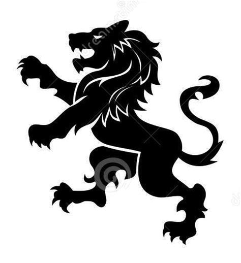 Stylized Lion Standing For Coat Of Arms Or Heraldic Logo Tatoo Art