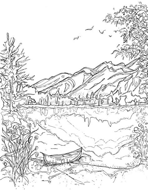 What can you do with scenery coloring pages? Spring landscape coloring pages to download and print for free