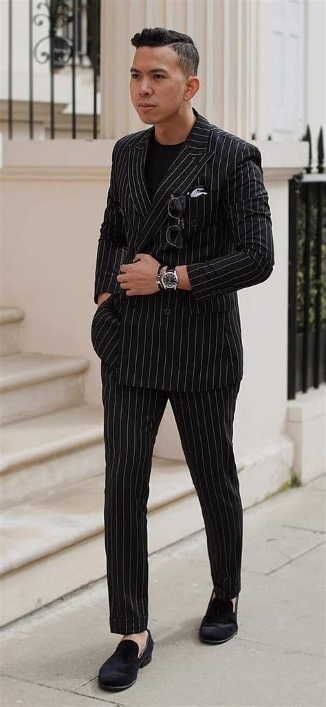 5 Pinstripe Suit Colors To Add To Your Wardrobe Now Black Pinstripe Suit Pinstripe Suit