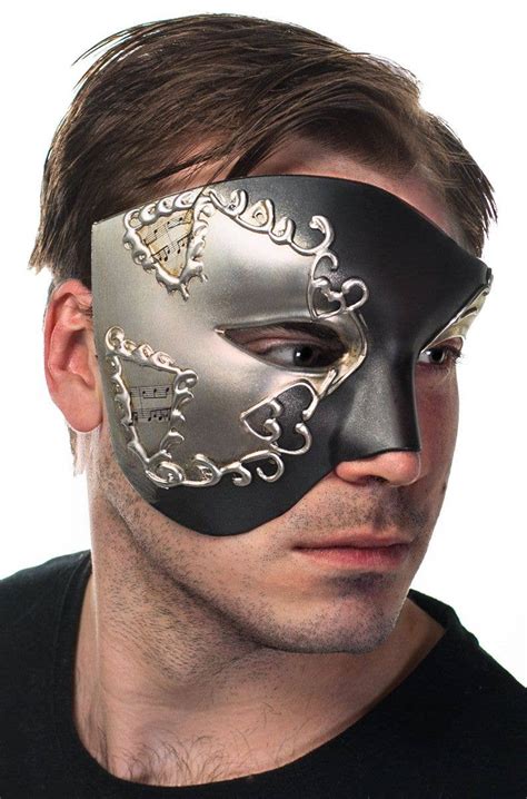 Over Eye Silver And Black Mens Mask Venetian Black Masquerade Mask