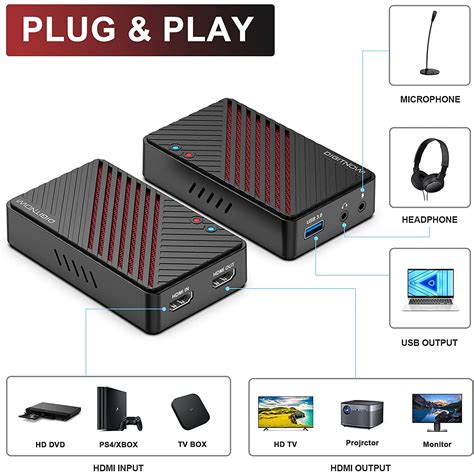 Digitnow 4k Video Capture Card Hdmi To Usb3 0 Live Gamer Capture Card Full Hd 1080p 60fps